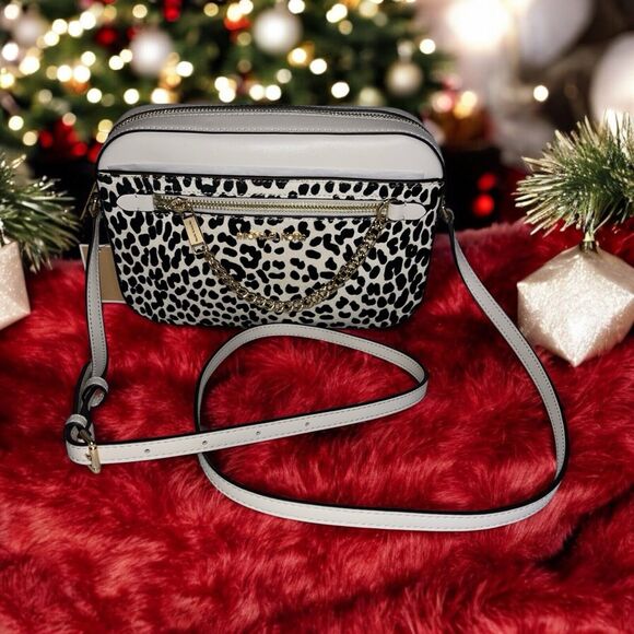 Michael Kors Jet Set Lg East West Crossbody Chain Handbag Clutch Animal Print - Picture 1 of 10